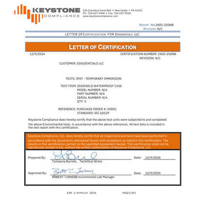 Waterproof Case for Tandem t:slim X2. Lifestyle accessory case. Tandem t:slim X2 waterproof case.