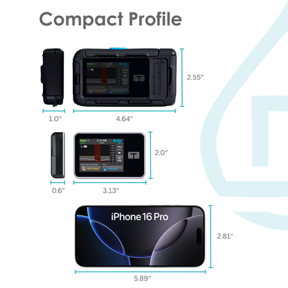 DiaShield-Slim Waterproof Case for Tandem t:slim X2. Black color. IpX7 rated case. Compact profile case. 